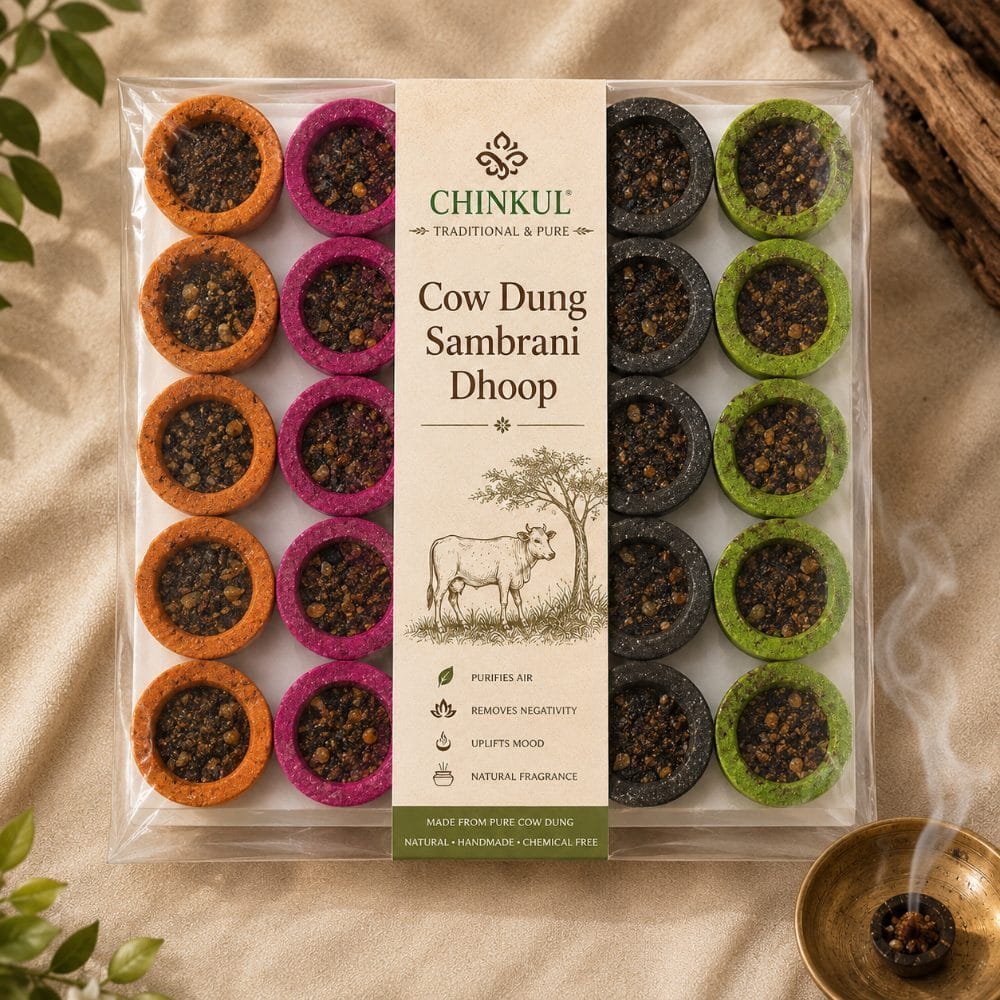 Natural Cow Dung Sambrani Dhoop | Traditional Herbal Incense  